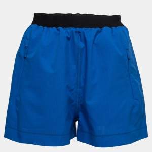 Prada Sport Blue Synthetic Elastic Waist Shorts M