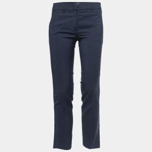Prada Navy Blue Wool Slim Leg Trousers S