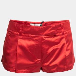 Prada Vintage Red Satin Silk Mini Shorts M