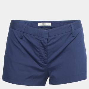 Prada Vintage Navy Blue Stretch Cotton Mini Shorts M