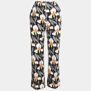 Prada Multicolor Printed Cotton Wide-Leg Trousers S