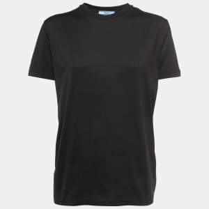 Prada Black Cotton Crew Neck T-Shirt L