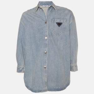 Prada Blue Denim Oversized Shirt XS