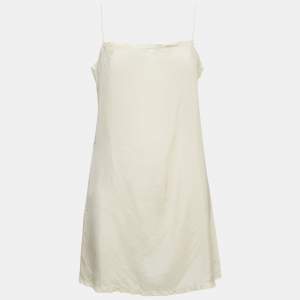 Prada Beige Lace Trim Satin Shoulder Strap Mini Slip Dress M
