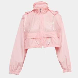 Prada Pink Re-Nylon Cropped Zip-Up Jacket S