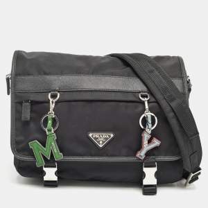 Prada Black Nylon Messenger Bag