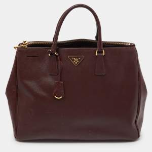 Prada Burgundy Saffiano Lux Leather Executive Galleria Tote