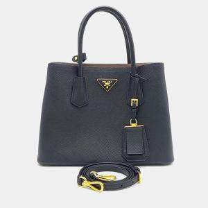 Pre Owned Prada Black Leather Saffiano Hanbag 
