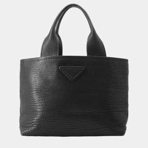 Prada Black Leather Tote Bag 