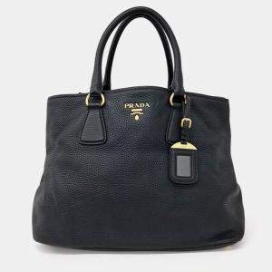 Prada Black Nylon Vitello Diano Tote Bag