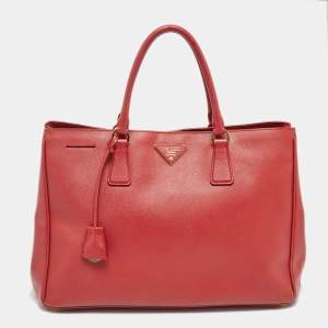 Prada Red Saffiano Lux Leather Large Galleria Tote