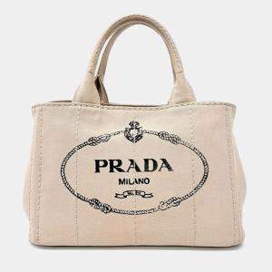 Pre Owned Prada Canapa Tote Bag