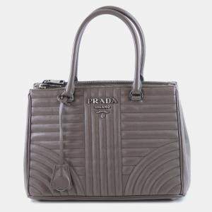 Prada Grey Leather Leather Diagramme Bag