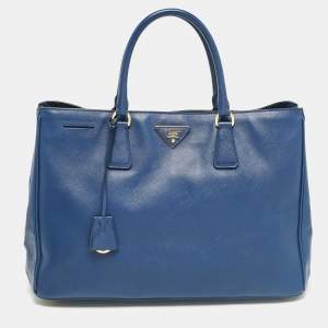 Prada Blue Saffiano Lux Leather Large Galleria Tote