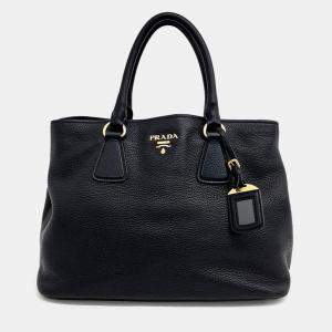 Pre Owned Prada Vitello Dino Tote and Shoulder Bag