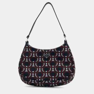 Prada Jacquard Hobo Bag