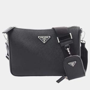 Prada Saffiano Saffiano Leather Black Travel Bag
