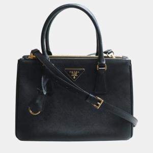 Prada Galleria Black Saffiano Leather Medium Shoulder Bag