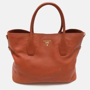 Pre Owned Prada Brown Leather Tote