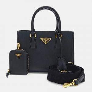 Pre Owned Prada Black Leather Prada Saffiano Lux Tote Bag