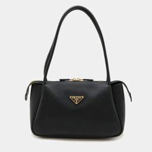 Prada Soft Grain Leather Nero Black Medium Handbag