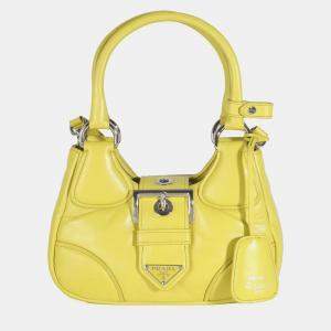 Pre Owned Prada Cedro Nappa Soft Padded Re-Edition 2002 Moon Bag