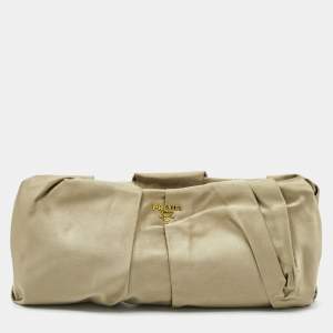 Prada Gold Satin Raso Gathered Clutch