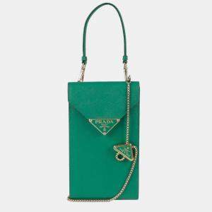 Prada Mini Triangle Logo Chain Tote Bag