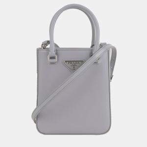Prada Small Cornflower Brushed Leather Shoulder Bag