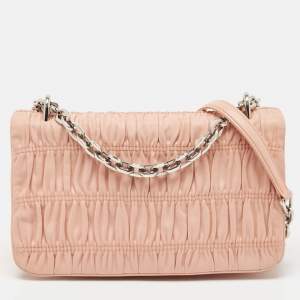 Prada Pink Nappa Gaufre Leather Chain Shoulder Bag