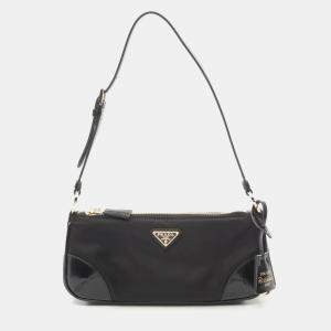 Prada Black Nylon and Leather Re-Edition 2002 Shoulder Bag 