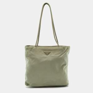 Prada Military Green Nylon Tote