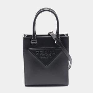 Prada Black Leather Tote Bag