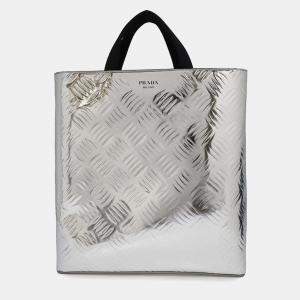 Prada Textured Metallic Leather Tote Bag