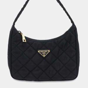 Prada Black Nylon Quilted Handbag 