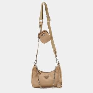 Prada Beige Nylon Re-Edition 2005 Shoulder Bag