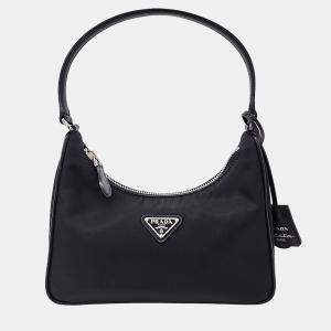 Prada Black Nylon Re-Nylon Hobo Bag