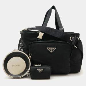Prada Black Re-Nylon Triangle Pet Carrier Bag