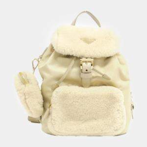 Prada Deserto Re-Nylon and Shearling Backpack Bag