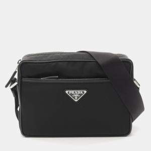 Prada Nylon Saffiano Leather Black Re-Nylon Tessuto+Saffiano Shoulder Bag 