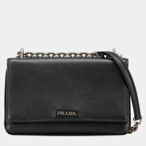 Prada Black Soft Calf Chain Crossbody