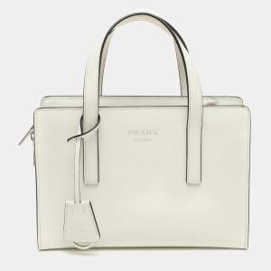 Prada White Patent Leather Re-edition 1995 Tote
