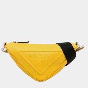 Prada Yellow Grace Lux Triangle Crossbody