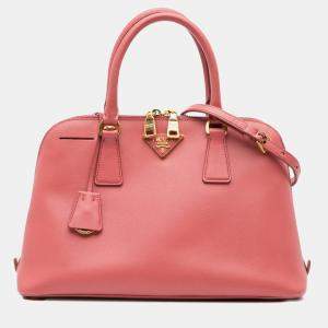 Prada Pink Medium Saffiano Lux Open Promenade Satchel