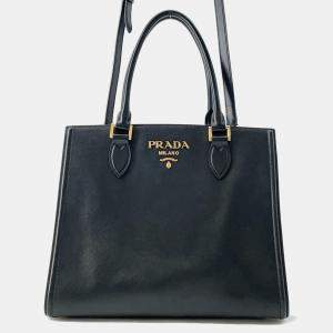 Prada Black Saffiano Soft Calfskin Tote Bag