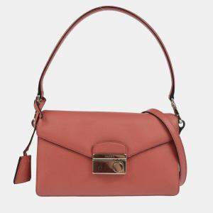 Prada Pink Saffiano Leather 2way Handbag