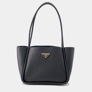 Prada Black Leather Mini Tote Bag