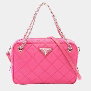 Prada Pink Impuntu Tessuto Camera Bag