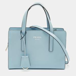 Prada Light Blue Brushed Leather Mini Re-edition 1995 Tote