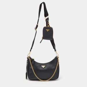 Prada Black Saffiano Lux Leather Re-Edition 2005 Bag